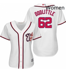 Womens Majestic Washington Nationals 62 Sean Doolittle Authentic White Home Cool Base MLB Jersey 