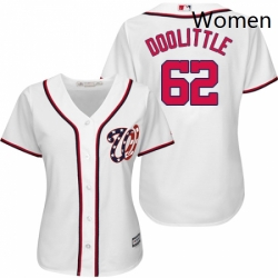 Womens Majestic Washington Nationals 62 Sean Doolittle Replica White Home Cool Base MLB Jersey 