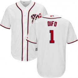 Youth Majestic Washington Nationals 1 Wilmer Difo Authentic White Home Cool Base MLB Jersey 