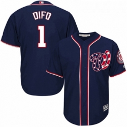 Youth Majestic Washington Nationals 1 Wilmer Difo Replica Navy Blue Alternate 2 Cool Base MLB Jersey 