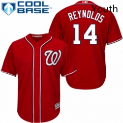 Youth Majestic Washington Nationals 14 Mark Reynolds Authentic Red Alternate 1 Cool Base MLB Jersey 