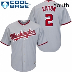 Youth Majestic Washington Nationals 2 Adam Eaton Authentic Grey Road Cool Base MLB Jersey