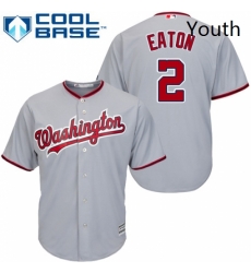 Youth Majestic Washington Nationals 2 Adam Eaton Replica Grey Road Cool Base MLB Jersey