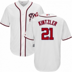 Youth Majestic Washington Nationals 21 Brandon Kintzler Replica White Home Cool Base MLB Jersey 