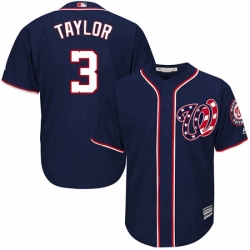 Youth Majestic Washington Nationals 3 Michael Taylor Authentic Navy Blue Alternate 2 Cool Base MLB Jersey