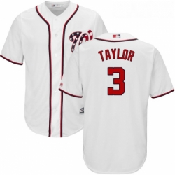 Youth Majestic Washington Nationals 3 Michael Taylor Authentic White Home Cool Base MLB Jersey