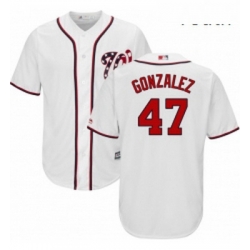 Youth Majestic Washington Nationals 47 Gio Gonzalez Authentic White Home Cool Base MLB Jersey