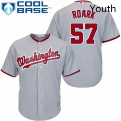 Youth Majestic Washington Nationals 57 Tanner Roark Authentic Grey Road Cool Base MLB Jersey 