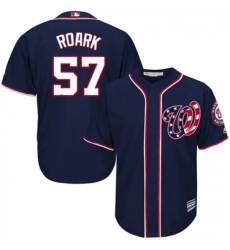Youth Majestic Washington Nationals 57 Tanner Roark Authentic Navy Blue Alternate 2 Cool Base MLB Jersey 