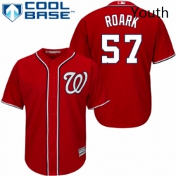 Youth Majestic Washington Nationals 57 Tanner Roark Authentic Red Alternate 1 Cool Base MLB Jersey 