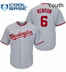 Youth Majestic Washington Nationals 6 Anthony Rendon Authentic Grey Road Cool Base MLB Jersey