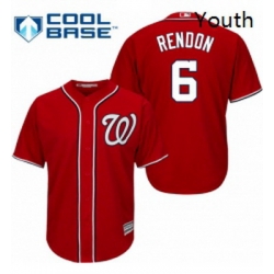Youth Majestic Washington Nationals 6 Anthony Rendon Authentic Red Alternate 1 Cool Base MLB Jersey