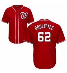 Youth Majestic Washington Nationals 62 Sean Doolittle Authentic Red Alternate 1 Cool Base MLB Jersey 