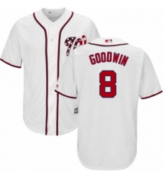 Youth Majestic Washington Nationals 8 Brian Goodwin Authentic White Home Cool Base MLB Jersey 