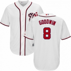 Youth Majestic Washington Nationals 8 Brian Goodwin Replica White Home Cool Base MLB Jersey 