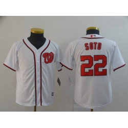 Youth Nationals 22 Juan Soto White Cool Base Jersey