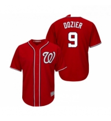 Youth Washington Nationals 9 Brian Dozier Replica Red Alternate 1 Cool Base Baseball Jersey 