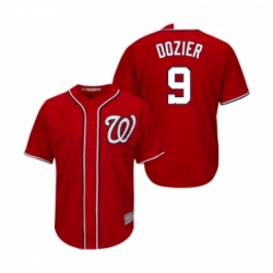 Youth Washington Nationals 9 Brian Dozier Replica Red Alternate 1 Cool Base Baseball Jersey 