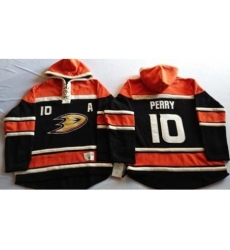Anaheim Ducks 10 Corey Perry Black Sawyer Hooded Sweatshirt Stitched NHL Jersey