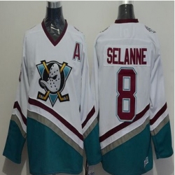 Anaheim Ducks #8 Teemu Selanne White CCM Throwback Stitched NHL Jersey