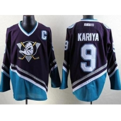 Anaheim Ducks #9 Paul Kariya Purple Turquoise CCM Throwback Stitched NHL Jersey