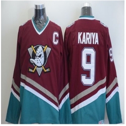 Anaheim Ducks #9 Paul Kariya Red CCM Throwback Stitched NHL Jersey