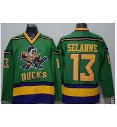 Ducks #13 Teemu Selanne Green CCM Throwback Stitched NHL Jersey