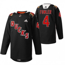 Men Anaheim Ducks 4 Cam Fowler 2022 Black Angels Night Stitched jersey