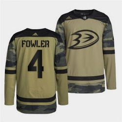Men Anaheim Ducks 4 Cam Fowler 2022 Camo Military Appreciation Night Stitched jersey
