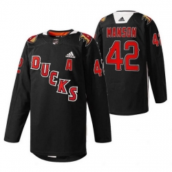 Men Anaheim Ducks 42 Josh Manson 2022 Black Angels Night Stitched jersey