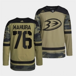 Men Anaheim Ducks 76 Josh Mahura 2022 Camo Military Appreciation Night Stitched jersey
