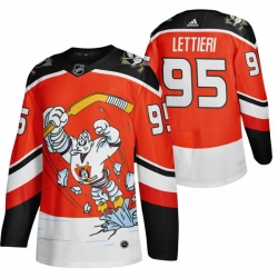 Men Anaheim Ducks 95 Vinni Lettieri Red Adidas 2020 21 Reverse Retro Alternate NHL Jersey