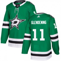 Men Dallas Stars 11 Luke Glendening Green Stitched Jersey