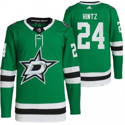 Men Dallas Stars 24 Roope Hintz Green Stitched Jersey