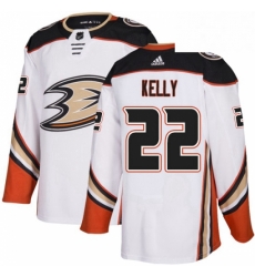Mens Adidas Anaheim Ducks 22 Chris Kelly Authentic White Away NHL Jerse