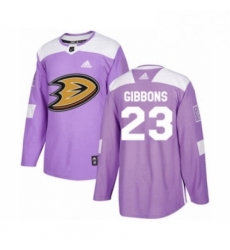 Mens Adidas Anaheim Ducks 23 Brian Gibbons Authentic Purple Fights Cancer Practice NHL Jersey 