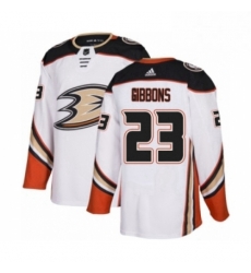 Mens Adidas Anaheim Ducks 23 Brian Gibbons Authentic White Away NHL Jersey 