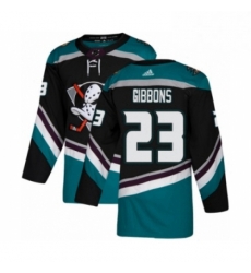 Mens Adidas Anaheim Ducks 23 Brian Gibbons Premier Black Teal Alternate NHL Jersey 