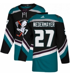 Mens Adidas Anaheim Ducks 27 Scott Niedermayer Authentic Black Teal Third NHL Jersey 