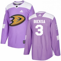Mens Adidas Anaheim Ducks 3 Kevin Bieksa Authentic Purple Fights Cancer Practice NHL Jersey 