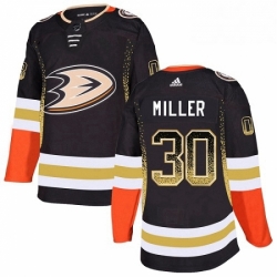 Mens Adidas Anaheim Ducks 30 Ryan Miller Authentic Black Drift Fashion NHL Jersey 