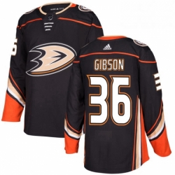 Mens Adidas Anaheim Ducks 36 John Gibson Premier Black Home NHL Jersey 