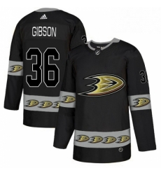 Mens Adidas Anaheim Ducks 36 John Gibson Premier Black Team Logo Fashion NHL Jersey 