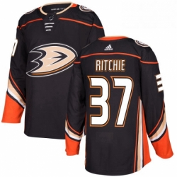 Mens Adidas Anaheim Ducks 37 Nick Ritchie Authentic Black Home NHL Jersey 