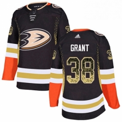 Mens Adidas Anaheim Ducks 38 Derek Grant Authentic Black Drift Fashion NHL Jersey 