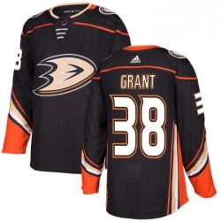 Mens Adidas Anaheim Ducks 38 Derek Grant Authentic Black Home NHL Jersey 