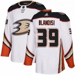 Mens Adidas Anaheim Ducks 39 Joseph Blandisi Authentic White Away NHL Jersey 