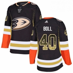 Mens Adidas Anaheim Ducks 40 Jared Boll Authentic Black Drift Fashion NHL Jersey 