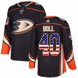 Mens Adidas Anaheim Ducks 40 Jared Boll Authentic Black USA Flag Fashion NHL Jersey 