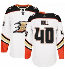 Mens Adidas Anaheim Ducks 40 Jared Boll Authentic White Away NHL Jersey 